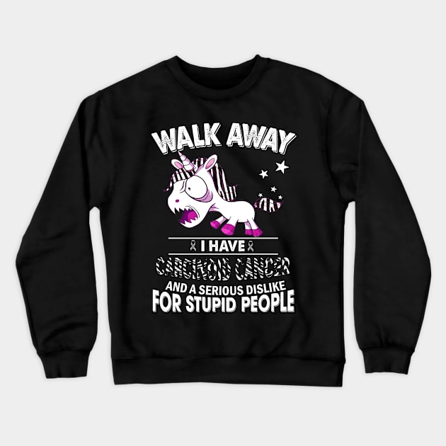 funny carcinoid cancer grumpy unicorn warrior Crewneck Sweatshirt by TeesCircle